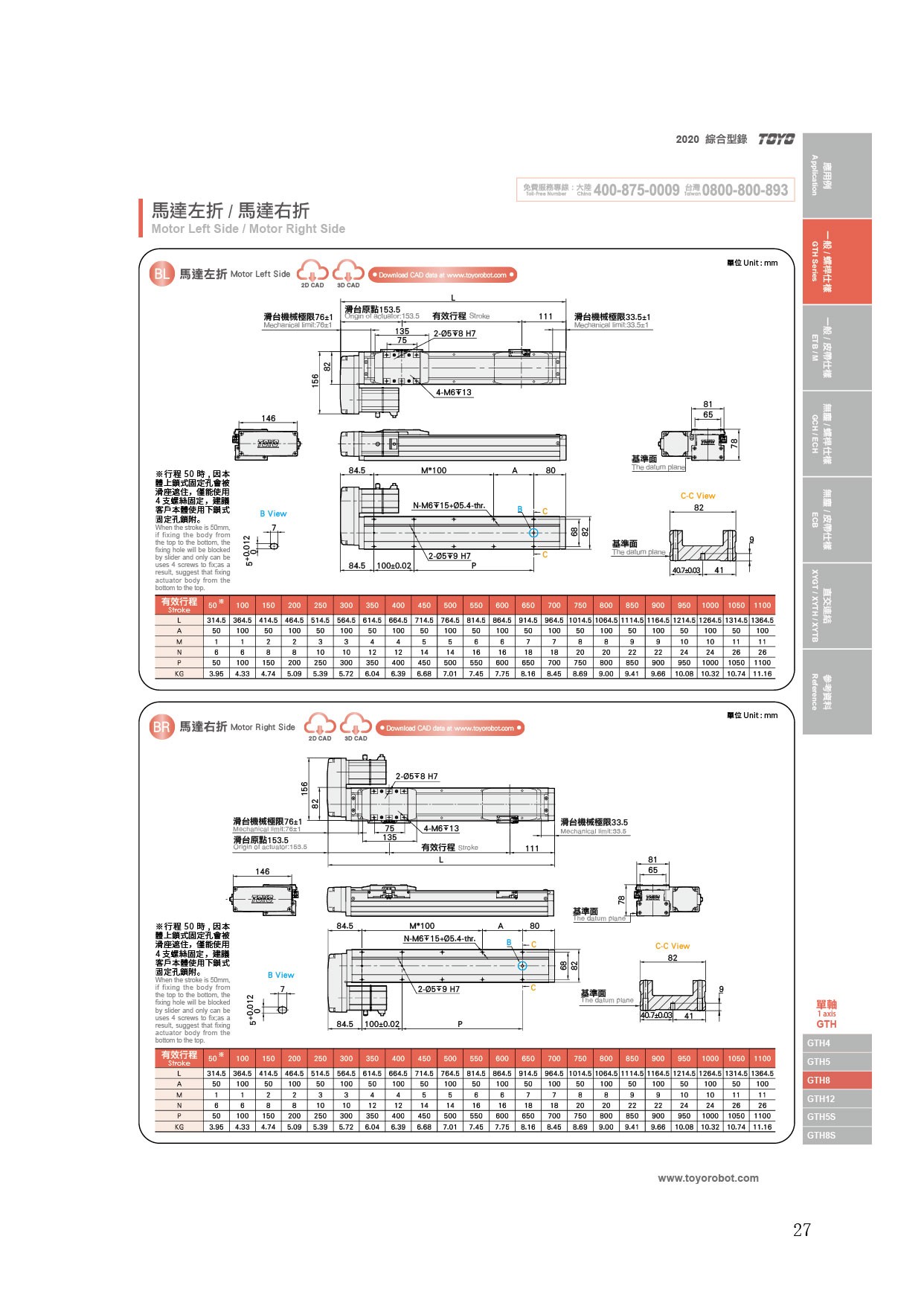 TOYO,TOYO直线电机,东佑达直线模组,TOYO滑台,电动夹爪